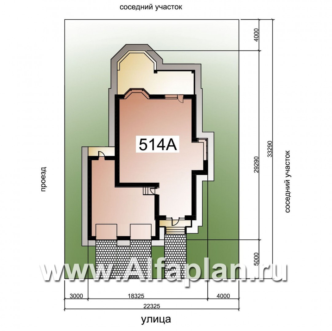 Проекты домов Альфаплан - «Динамика» — современный коттедж с большими гаражом и террасой - дополнительное изображение №2